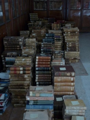 La Biblioteca histórica durante la restauración de 2009