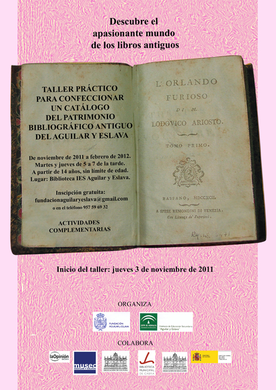 Foto 2 de 3 del artículo «Taller para confeccionar un catálogo bibliográfico antiguo del Aguilar y Eslava»