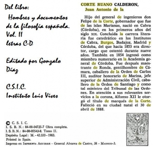 Documento de la página de Juan Antonio de la Corte y Ruano en la web anterior
