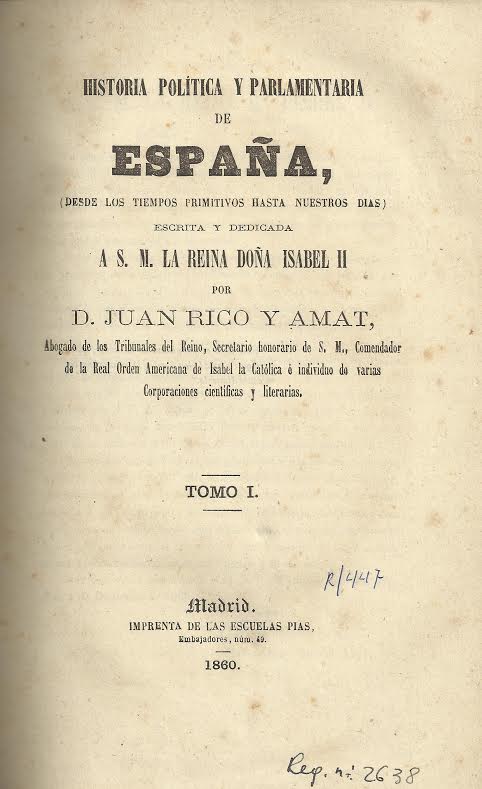 Foto 1 de 3 del artículo ««Historia política y parlamentaria de España» (1860)»