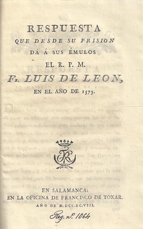 Foto 3 de 3 del artículo ««Traducción literal y declaración del Libro de los Cantares de Salomón» (1798)»