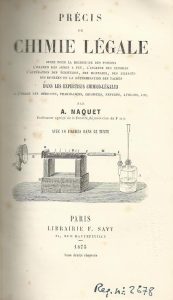 Foto 1 de 3 del artículo ««Précis de chimie légale» (1873)»