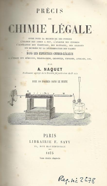 Foto 1 de 3 del artículo ««Précis de chimie légale» (1873)»