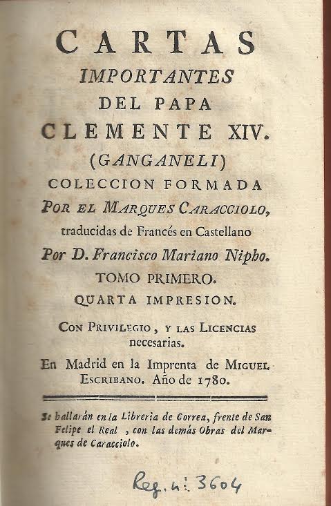 Foto 2 de 3 del artículo ««Cartas importantes del Papa Clemente XIV» (1780)»