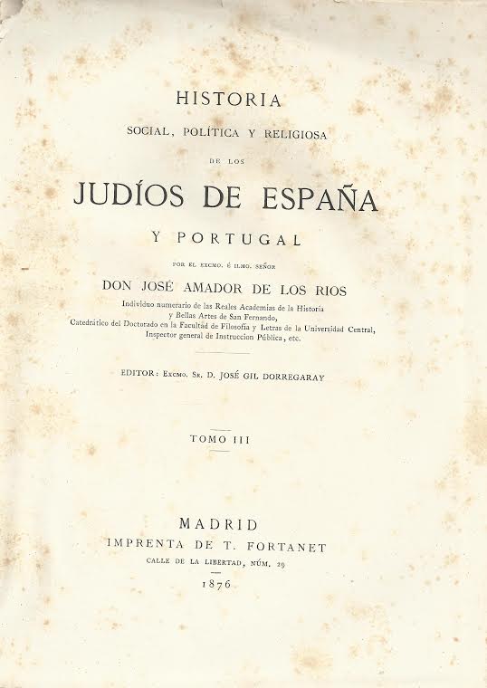 Foto 2 de 3 del artículo ««Historia social, política y religiosa de los judíos de España y Portugal» (1875-1876)»