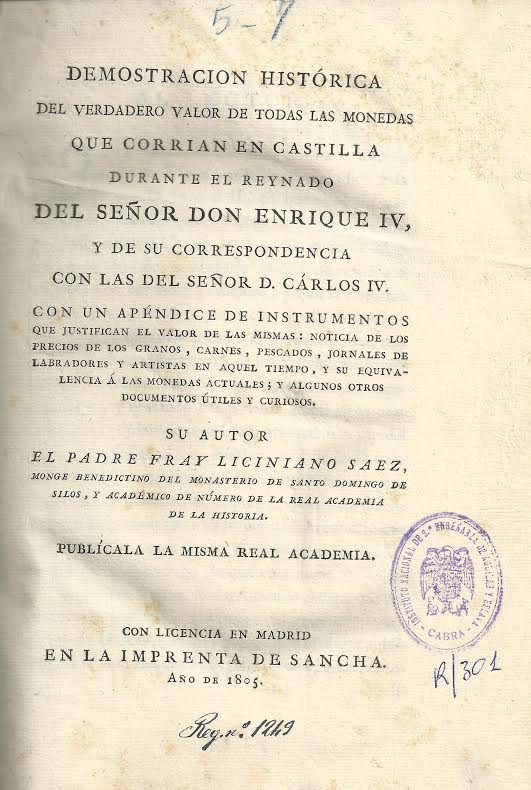 Foto 1 de 3 del artículo ««Demostración histórica del verdadero valor de todas las monedas que corrían en Castilla…»