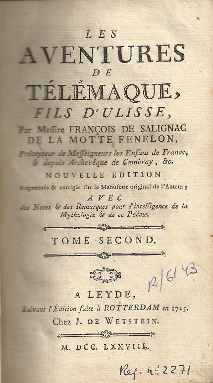 Foto 1 de 3 del artículo ««Les aventures de Télémaque, fils D'Ulisse» (1778)»
