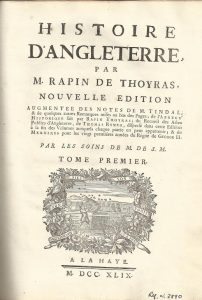 Foto 1 de 4 del artículo ««Histoire d´Angleterre» par M. Rapin de Thoyras (A La Haye, 1749)»