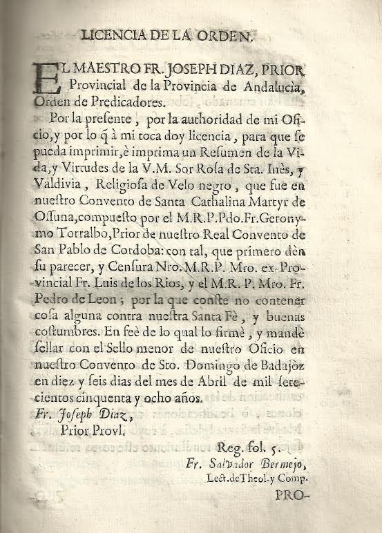 Foto 2 de 3 del artículo ««Breve resumen de la vida y virtudes de la v. madre sor Rosa de Santa Inés y Valdivia»…»