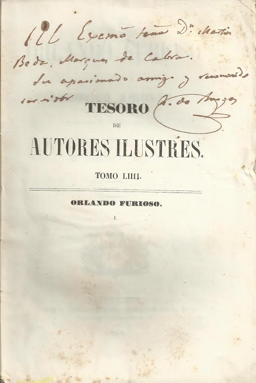 Foto 3 de 3 del artículo ««Orlando furioso» de Ariosto, traducido por Augusto de Burgos (1846-1847)»
