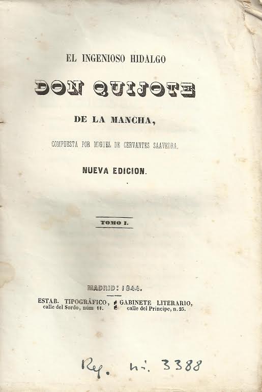 Foto 2 de 3 del artículo «El Quijote, en edición popular económica (1844), donado por Valera al Instituto-Colegio…»