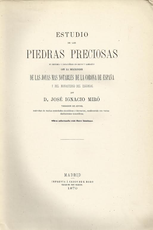 Foto 2 de 4 del artículo ««Estudio de las piedras preciosas» de José Ignacio Miró (1870)»