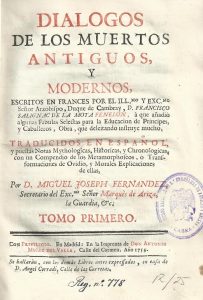 Foto 1 de 4 del artículo ««Diálogos de los muertos antiguos y modernos» de Fénelon (1759)»