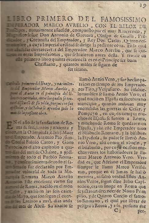 Foto 3 de 5 del artículo ««Libro aureo del gran emperador Marco Aurelio, con el relox de Principes» de Antonio de…»