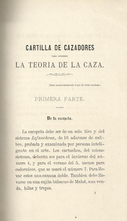 Foto 3 de 5 del artículo ««Cartilla de cazadores para aprender la teoría de la caza» de Carlos Hidalgo Ortiz de…»