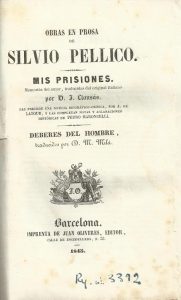 Foto 1 de 4 del artículo ««Mis prisiones» de Silvio Pellico (Barcelona, 1843)»