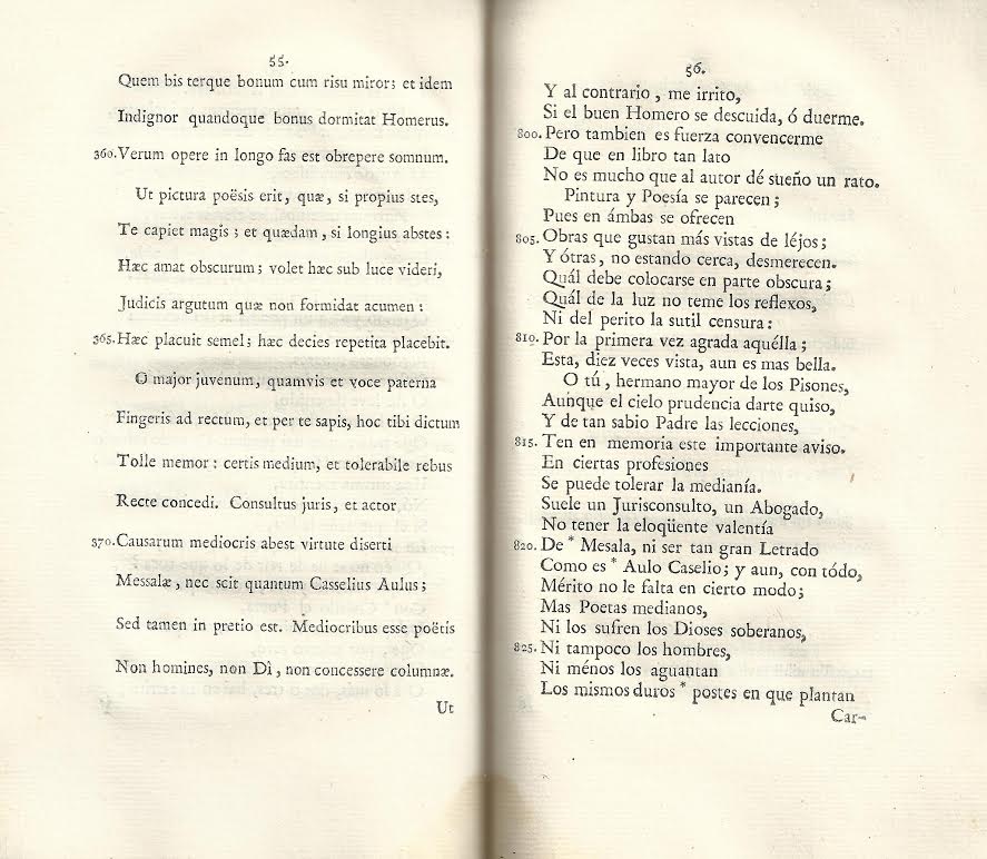 Foto 3 de 4 del artículo ««El arte poética de Horacio o Epístola a los Pisones», traducida por Tomás de Iriarte…»