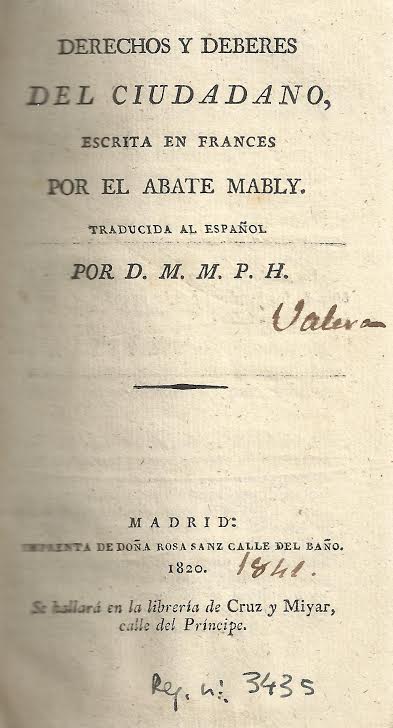 Foto 4 de 4 del artículo ««Derechos y deberes del ciudadano», obra traducida del idioma francés al castellano…»