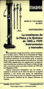 La enseñanza de la Física y la Química de 1845 a 1939: instrumentos y manuales