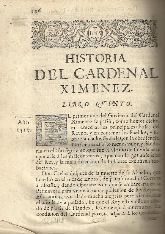Foto 4 de 4 del artículo ««Historia de el señor cardenal don Francisco Ximenez de Cisneros», escrita por Esprit…»