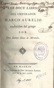 Foto 1 de 4 del artículo ««Los doce libros del emperador Marco Aurelio» traducidos del griego por Jacinto Díaz de…»