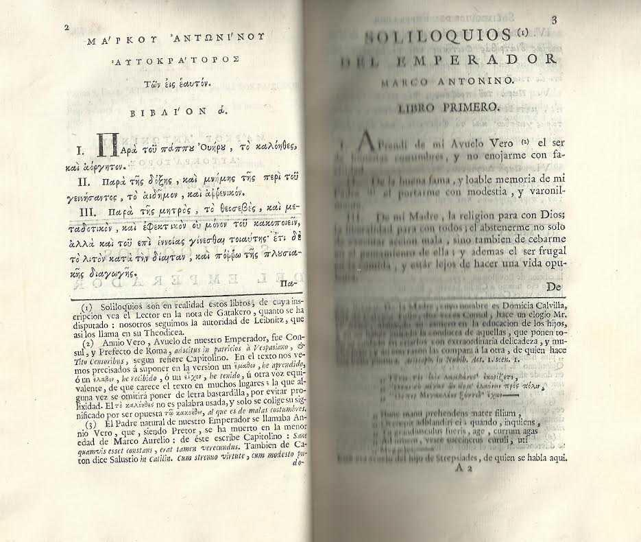 Foto 2 de 4 del artículo ««Los doce libros del emperador Marco Aurelio» traducidos del griego por Jacinto Díaz de…»