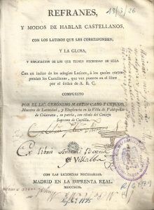 Foto 1 de 4 del artículo ««Refranes, modos de hablar castellano, con los latinos que les corresponden y la glosa y…»