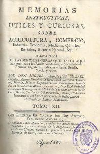 Foto 1 de 4 del artículo ««Memorias instructivas, útiles y curiosas sobre agricultura, comercio, industria…»