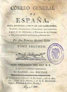 Foto 1 de 4 del artículo ««Correo general de España para beneficio común de los labradores, artesanos...» por…»