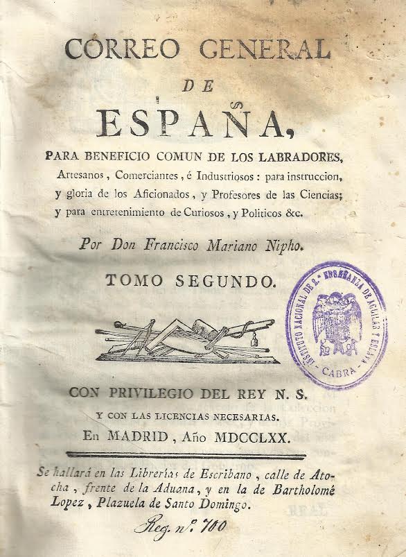 Foto 1 de 4 del artículo ««Correo general de España para beneficio común de los labradores, artesanos...» por…»