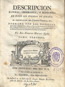 Foto 1 de 4 del artículo ««Descripción natural, geográfica y económica de todos los pueblos de España» por…»