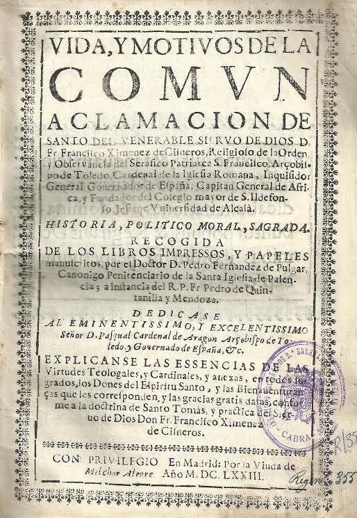 Foto 2 de 4 del artículo ««Vida y motivos de la común aclamación de santo del venerable siervo de Dios D. Fr…»