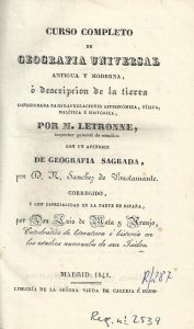 Foto 1 de 5 del artículo ««Curso completo de geografía universal antigua y moderna» de Antoine Jean Letronne…»