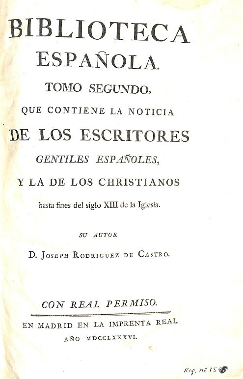 Foto 1 de 4 del artículo ««Noticias de los escritores gentiles españoles y cristianos hasta fines del siglo XIII de…»