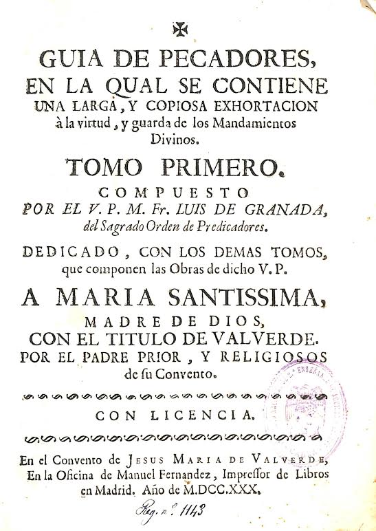 Foto 2 de 6 del artículo ««Obras del R. P. M. Fray Luis de Granada» (Madrid, 1730)»