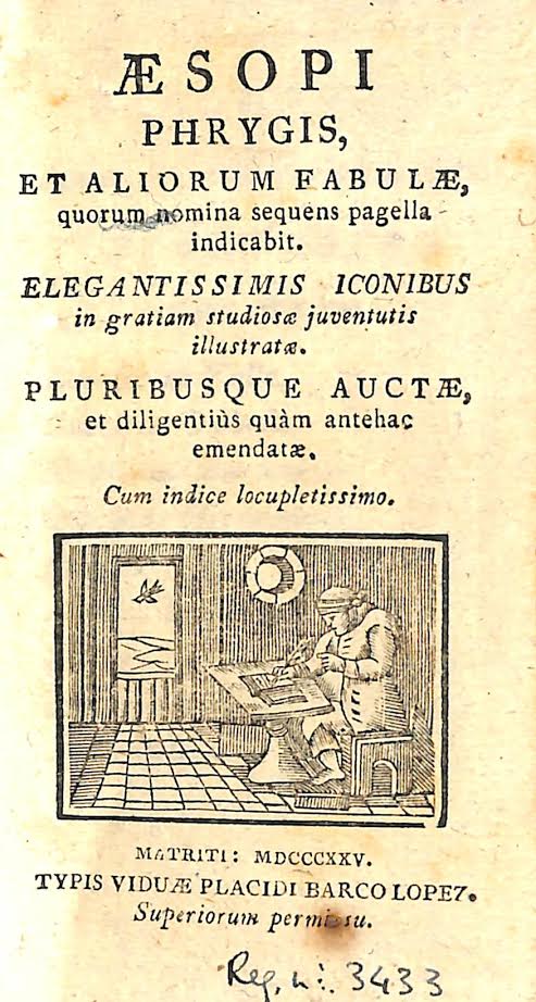Foto 1 de 4 del artículo ««Aesopi phrygis et aliorum fabulae», Matriti, 1825»