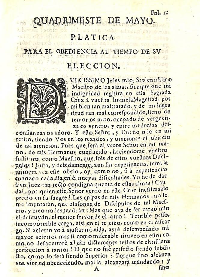 Foto 3 de 4 del artículo ««Pláticas de obediencia, y exercitantes de la Santa Escuela de Christo» por fray Alonso…»