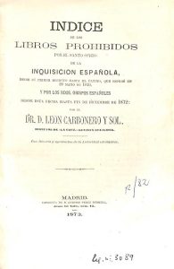 Foto 1 de 4 del artículo ««Índice de los libros prohibidos por el Santo Oficio de la Inquisición Española» por León…»