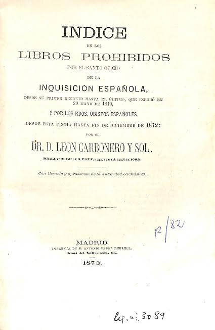 Foto 1 de 4 del artículo ««Índice de los libros prohibidos por el Santo Oficio de la Inquisición Española» por León…»