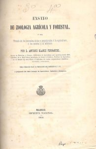 Foto 1 de 4 del artículo ««Ensayo de zoología agrícola y forestal» por Antonio Blanco Fernández (Madrid, 1859)»