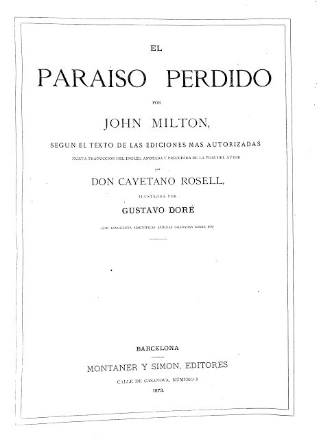 Foto 2 de 4 del artículo ««El paraíso perdido» por John Milton, ilustrado por Gustavo Doré (Montaner y Simón, 1873)»