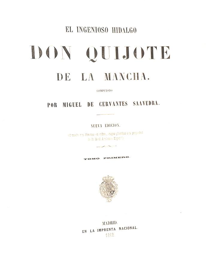 Foto 1 de 5 del artículo ««El Ingenioso Hidalgo Don Quijote de la Mancha» por Miguel de Cervantes Saavedra (Madrid…»