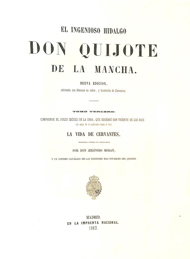 Foto 2 de 5 del artículo ««Juicio crítico del Quijote (Vicente de los Ríos) y Vida de Cervantes (Jerónimo Morán)»…»