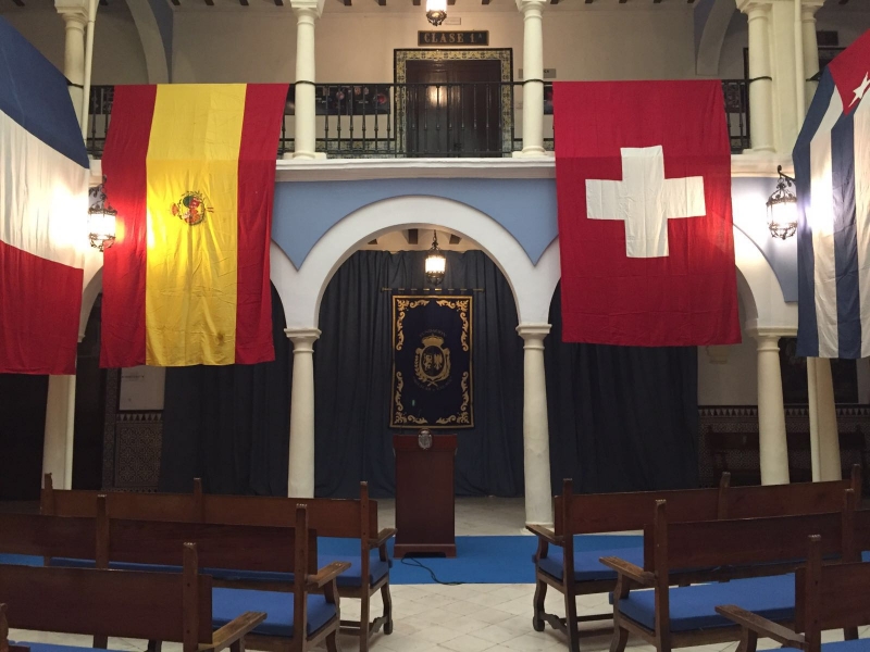 Foto 1 de 7 del artículo «XIV Congreso Geológico Internacional en Cabra (I). Las banderas nacionales»