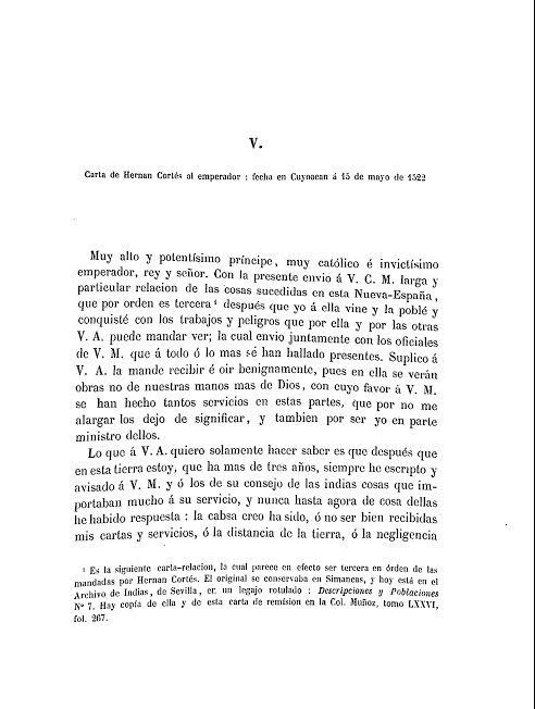 Foto 2 de 4 del artículo ««Cartas y relaciones de Hernán Cortés al Emperador Carlos V» colegidas e ilustradas por…»