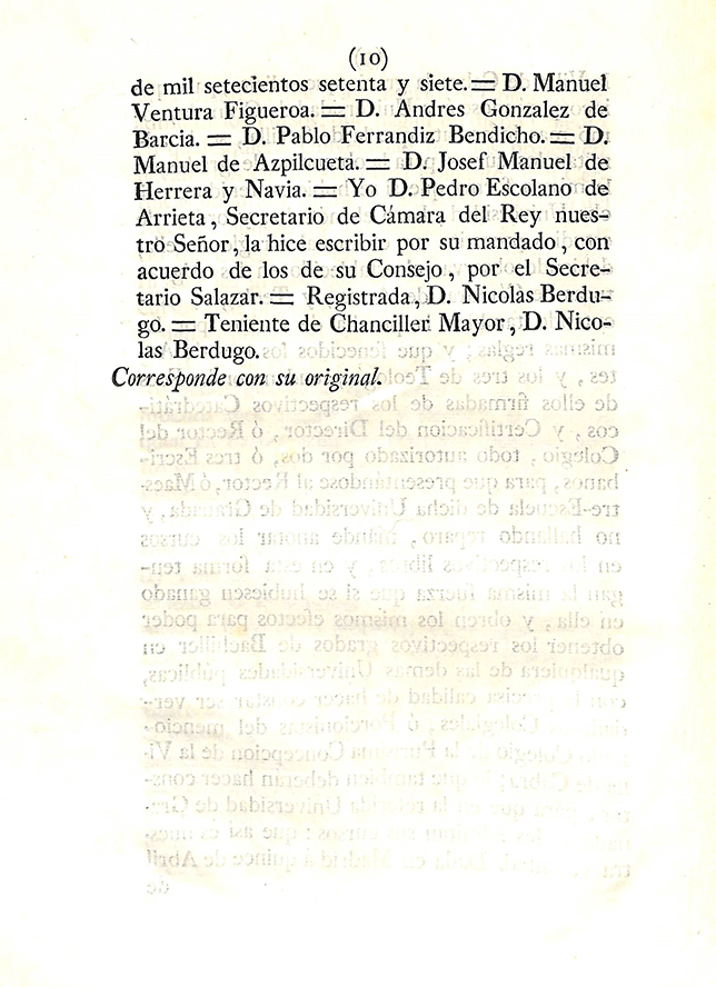 Foto 11 de 11 del artículo «Real provisión de S. M. y señores del Consejo por la que se concede al Real Colegio de…»