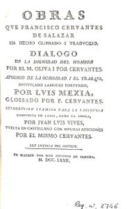 Foto 1 de 8 del artículo ««Obras que Francisco Cervantes de Salazar ha hecho glossado i traducido: Diálogo de la…»
