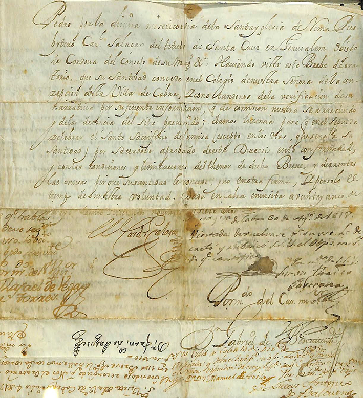 Foto 3 de 4 del artículo «Breve de Inocencio XII (de fecha 25 de septiembre de 1693) concediendo la misa diaria en…»