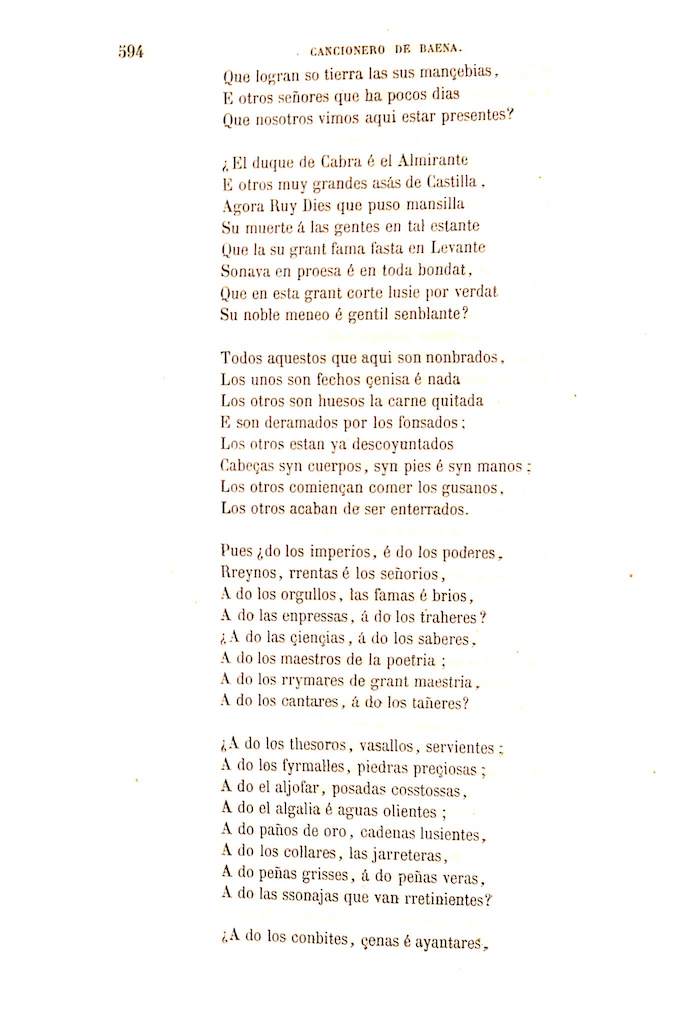 Foto 5 de 7 del artículo «El cancionero de Juan Alfonso de Baena (siglo XV). Ahora por primera vez dado a luz con…»