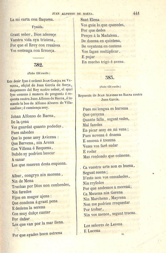 Foto 6 de 7 del artículo «El cancionero de Juan Alfonso de Baena (siglo XV). Ahora por primera vez dado a luz con…»